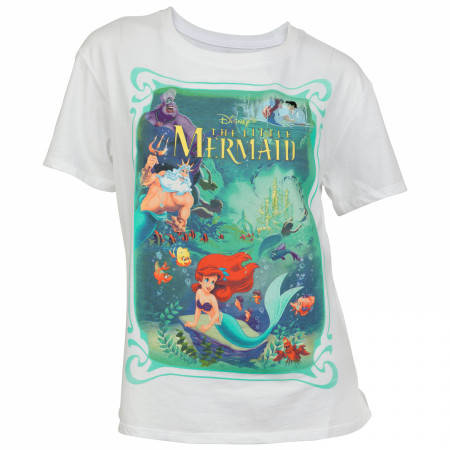The Little Mermaid Poster Art Junior's Front and Back T-Shirt